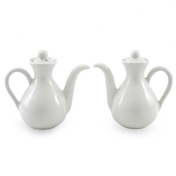 Ceramic Oil and Vinegar Set (Pair) - White Minimalism