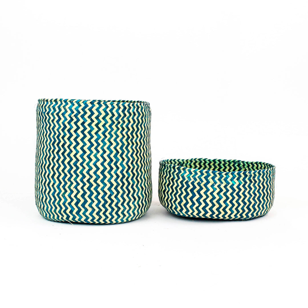 Small Tigre Handwoven Basket - Green