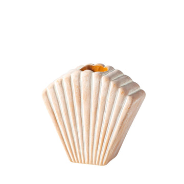 Whitewashed Terracotta Shell Bud Vase