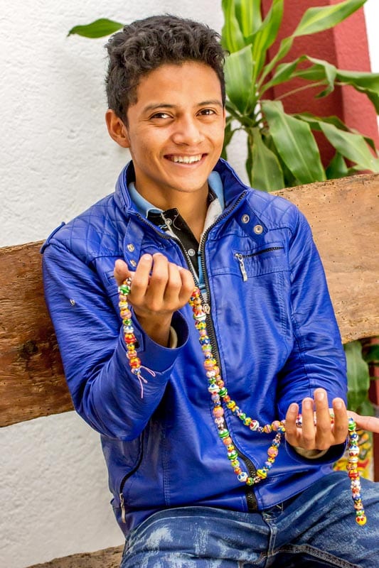 Handcrafted Ceramic Beaded Stretch Bracelet with Penguins - Dangling Penguins