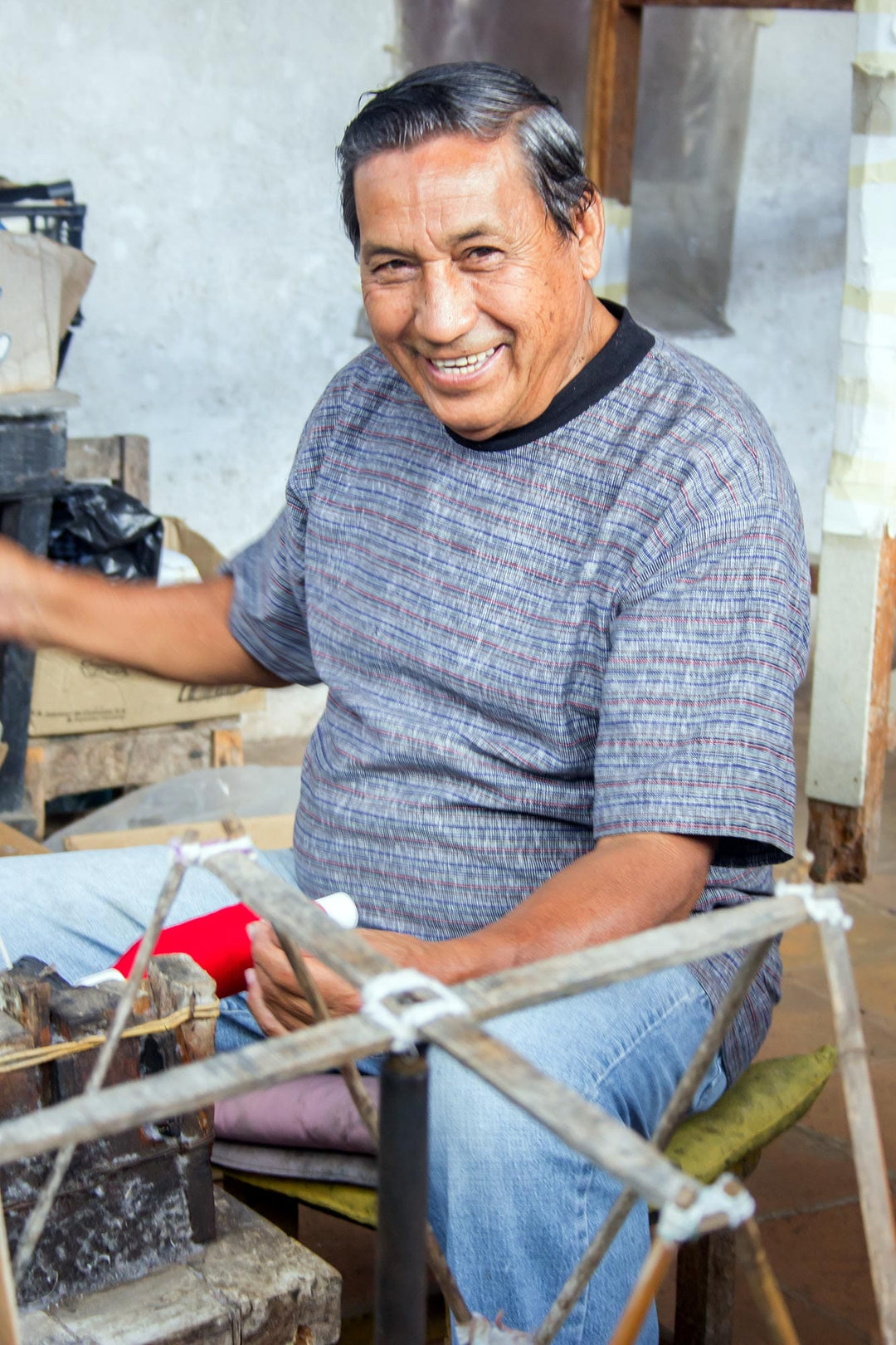 Six Handwoven Cotton Napkins in Eggshell from Guatemala - Parallel Purity
