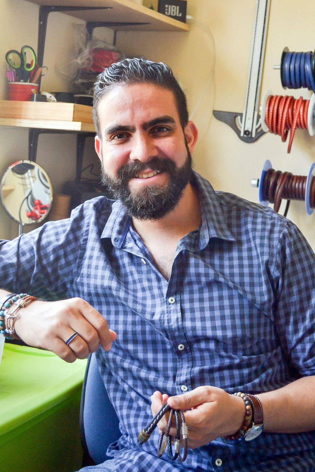 Men's Tiger's Eye and Black Agate Stretch Bracelet - Magnitude