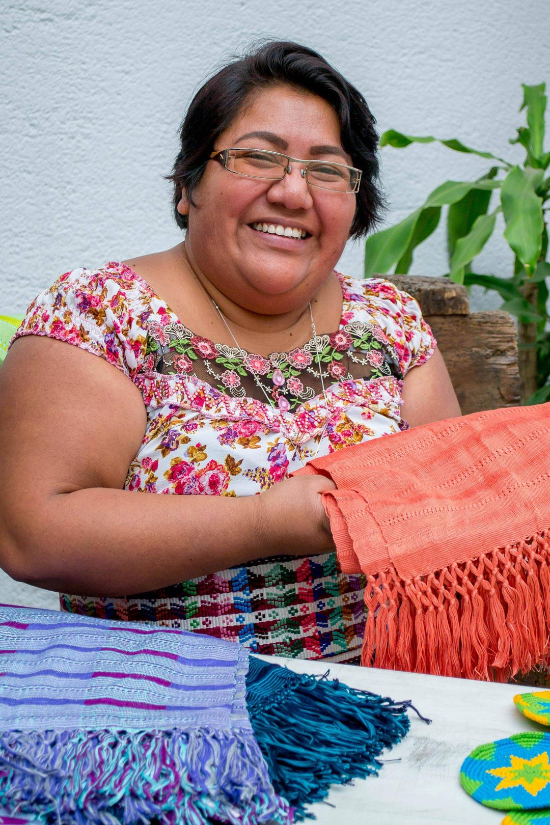 Hand Woven Striped Rayon Wrap Scarf - Sweet Vibrance