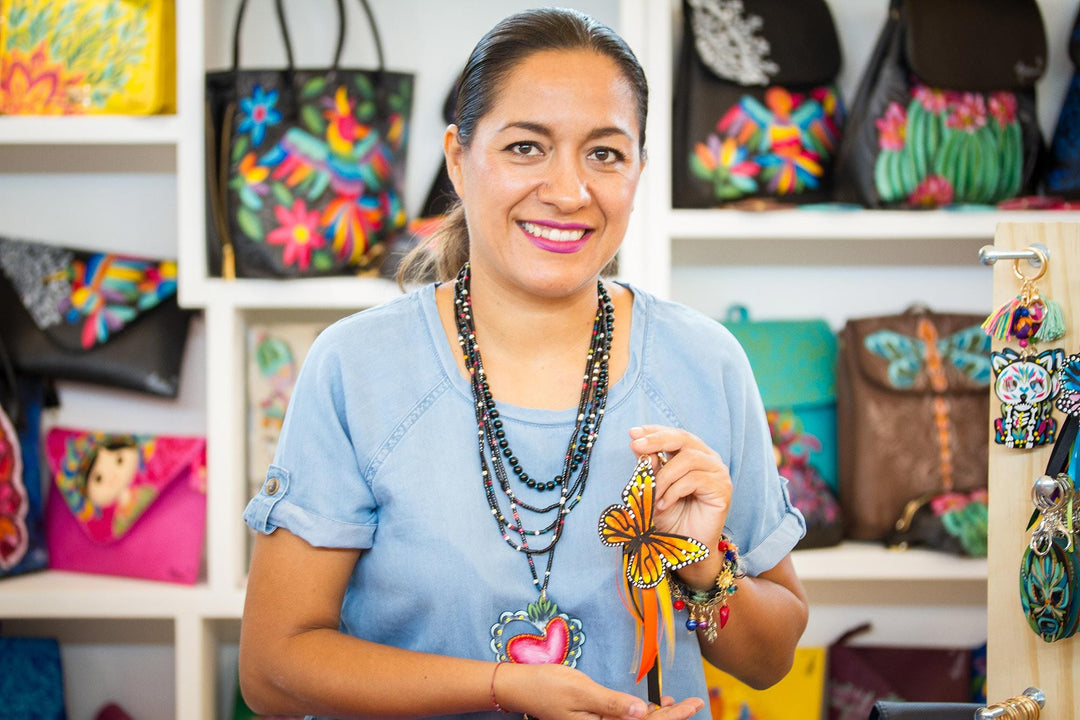 2 Hand-Painted Heart-Shaped Wood Ornaments with Ribbons - Shimmering Heart
