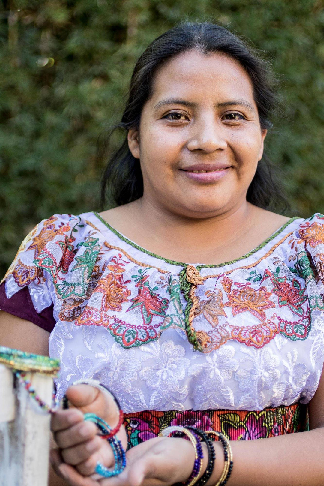 Blue Beaded Glass Long Strand Necklace - Sea Stripes