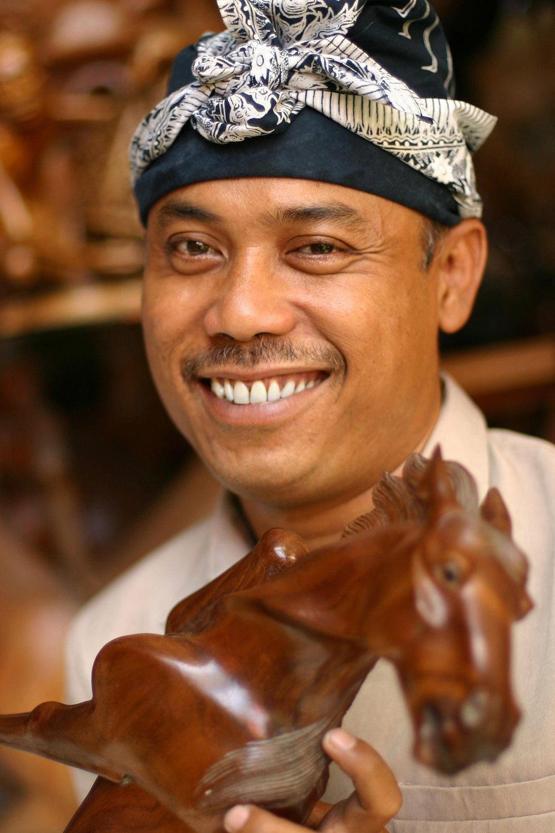 Hand Carved Romantic Wood Sculpture - Love of My Life