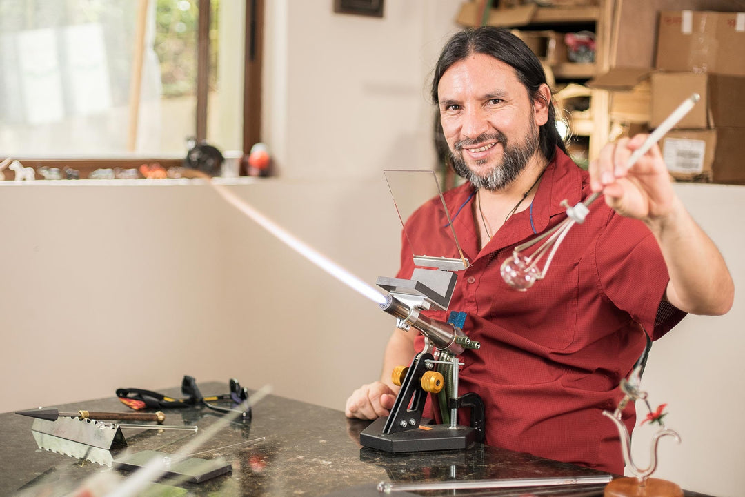 Hand-Blown Blue Glass Dolphin Necklace From Costa Rica - Marine Freedom