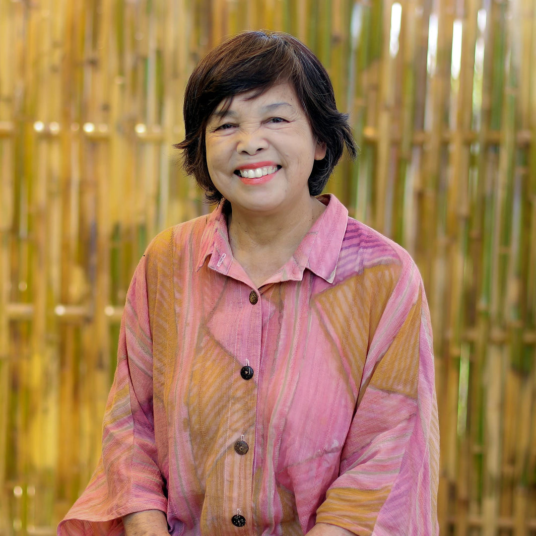 Hand-Painted Thai Silk Shawl - Firework Festival in Brown