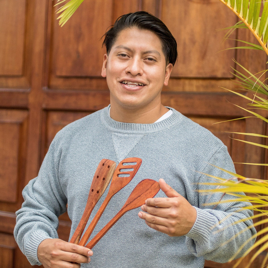 Natural Wood Spatula Hand Crafted in Guatemala - Love in the Kitchen