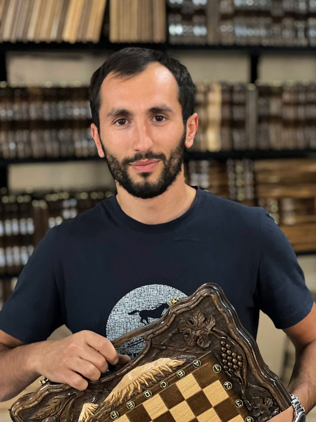 Wood Mini Chess Game Set Hand Carved in Armenia - Checkmate Conquest