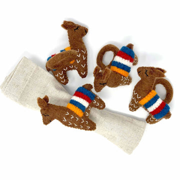 Llama Napkin Rings - Set of 4