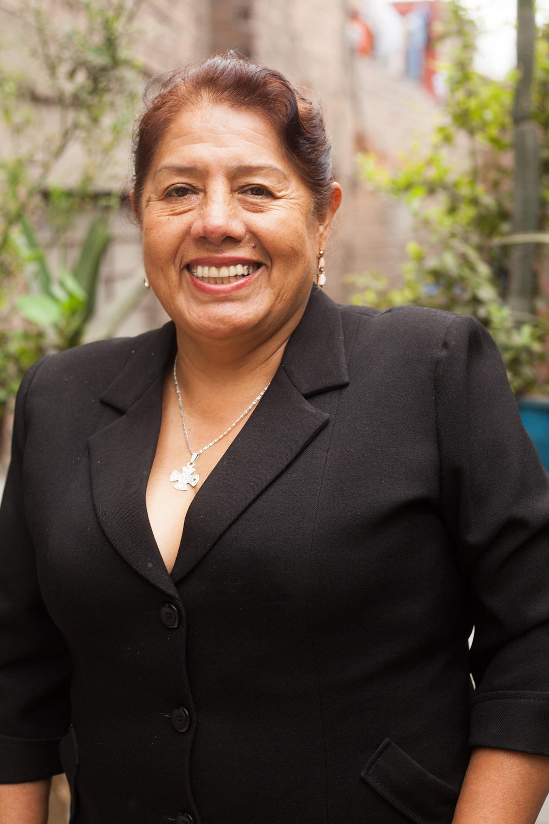Jewelry Set with Hand Painted Flowers on Ceramic Beads - Blue Andean Blossom