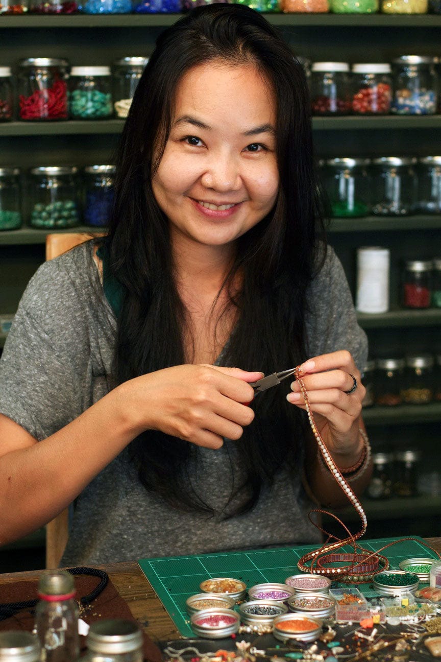 Hand Knotted Onyx and Leather Wrap Bracelet from Thailand - Black Sun