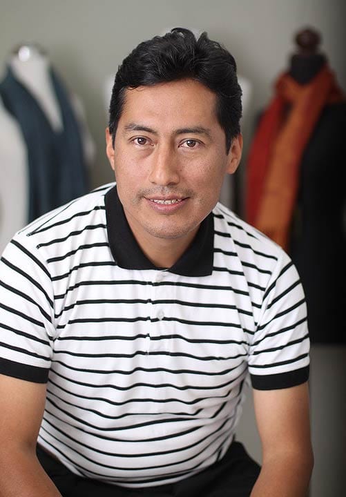 Hand-Woven Striped Orange and Yellow 100% Baby Alpaca Shawl - Deserts