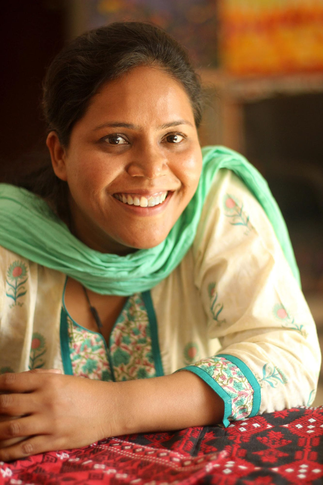 Handcrafted Cotton Jacquard Journal Pouch and Keychain Set - Artistic Glory