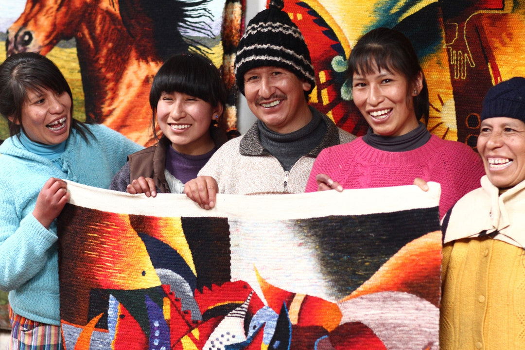 Colorful 100% Alpaca Scarf with Stripes Hand-Woven in Peru - Cosmovision