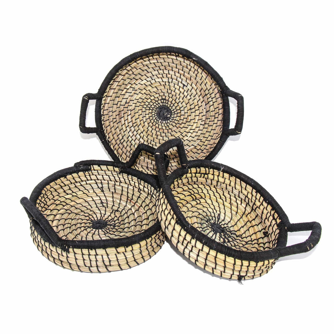 Nested Baskets Black Accents - Set of 3
