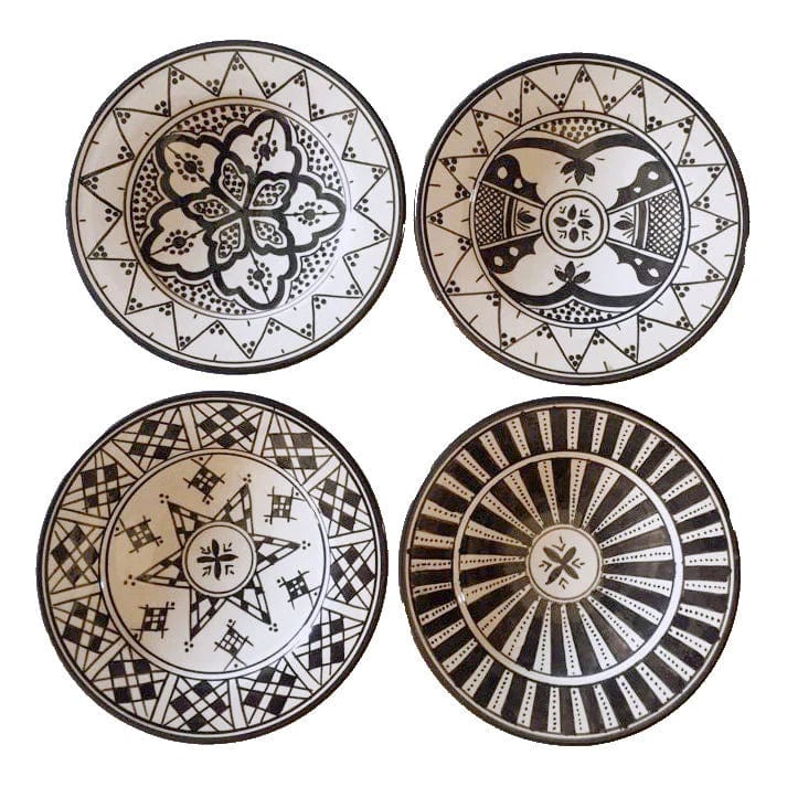 Safi Appetizer Plates - Set of 4 - Black