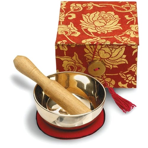 Meditation Bowl and Box: 3'' Red Lotus - Special Offer 60% Off