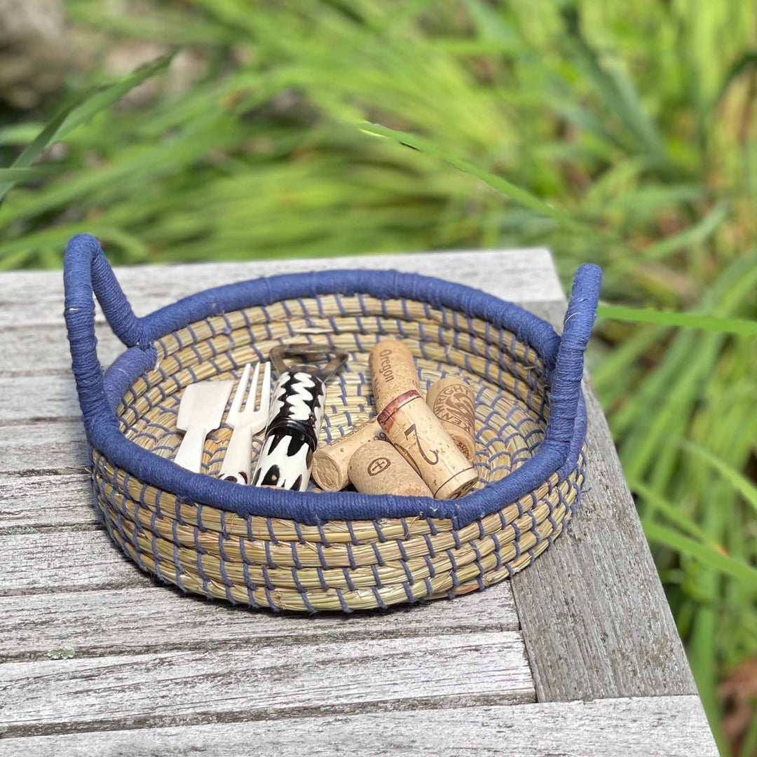 Nested Baskets Blue Accents - Set of 3
