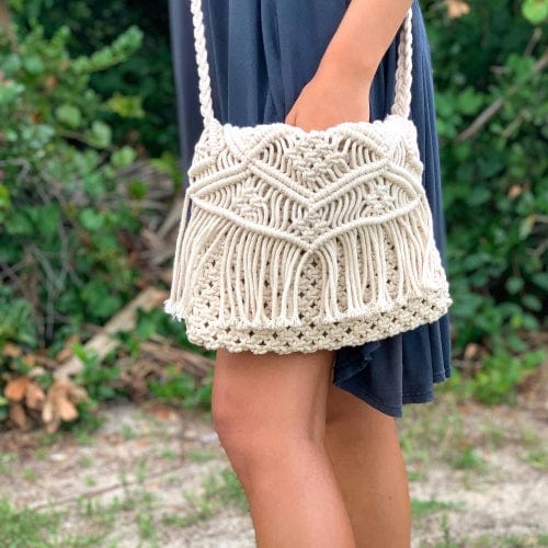 Macrame Shoulder Bag - Cream