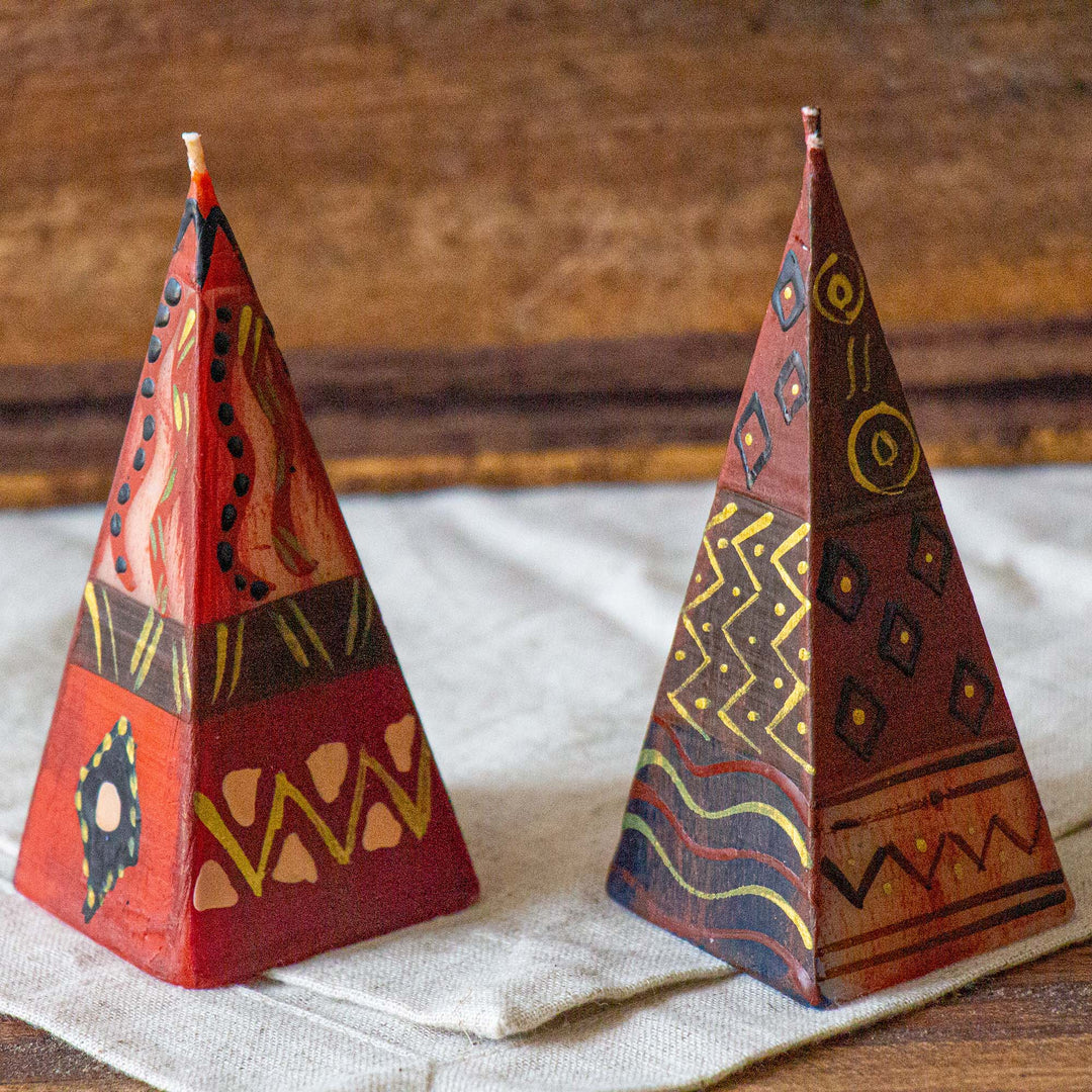 Pyramid Candles Bongazi Design - Set of 2