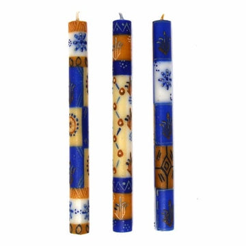 Tall Hand Painted Candles - Durra Set of 3