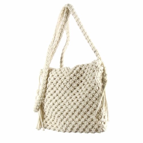Macrame Shoulder Bag - Cream