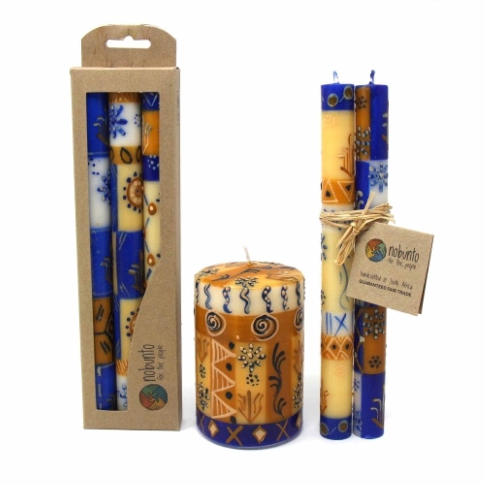 Tall Hand Painted Candles - Durra Set of 3