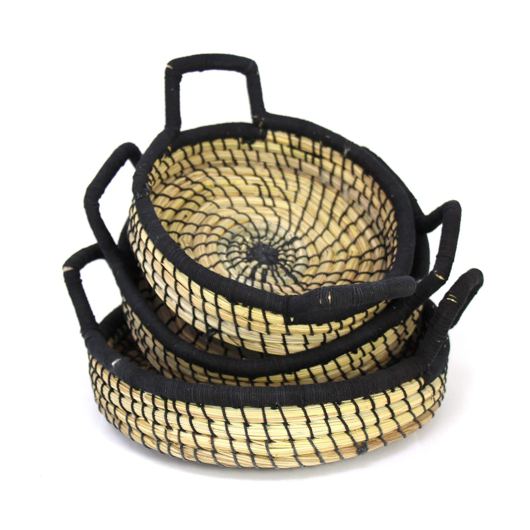 Nested Baskets Black Accents - Set of 3