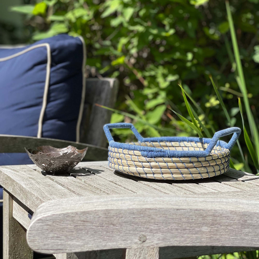 Nested Baskets Blue Accents - Set of 3