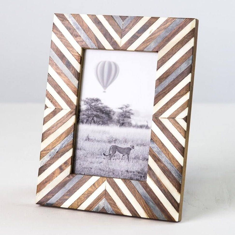Banka Mundi Frame - Brown and White 4" x 6" (Add-on)