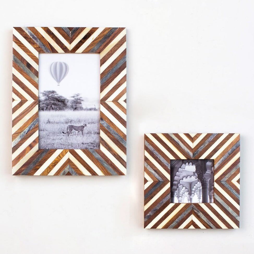 Banka Mundi Frame - Brown and White 4" x 6" (Add-on)