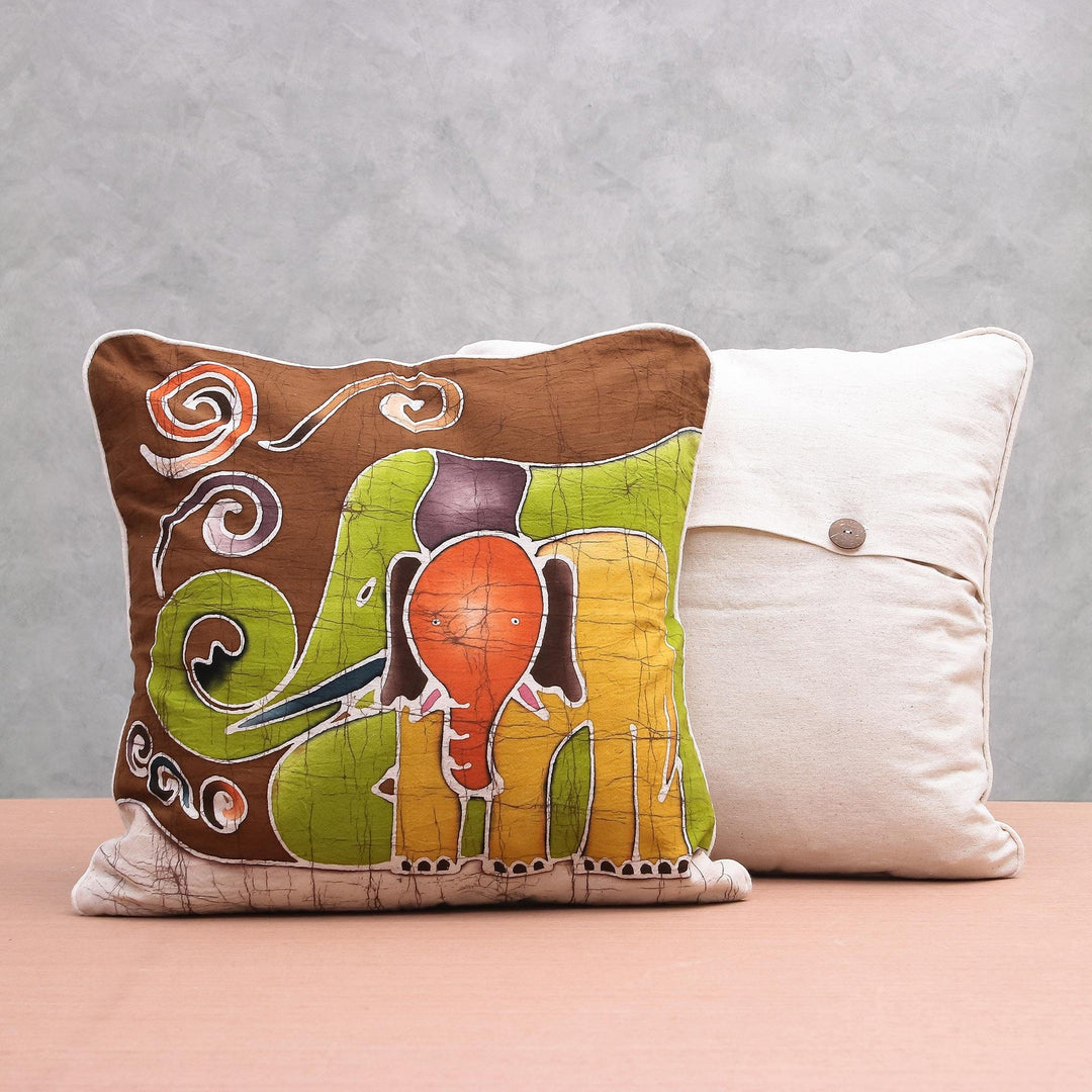 Cotton Cushion Covers from Thailand (Pair) - Elephant Family