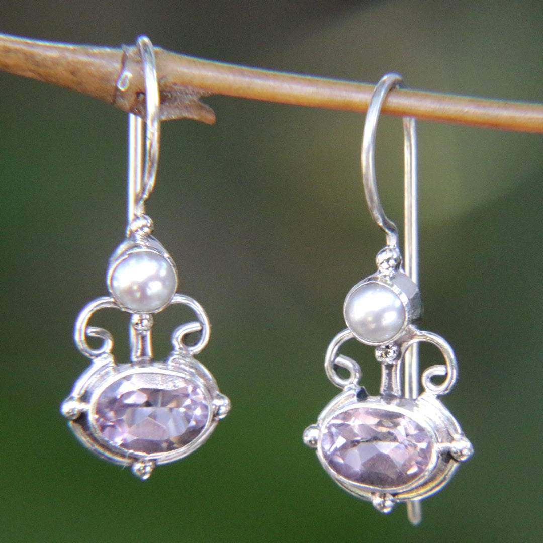 Sterling Silver Amethyst Drop Earrings - Sunrise Spirit