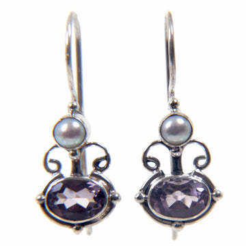 Sterling Silver Amethyst Drop Earrings - Sunrise Spirit