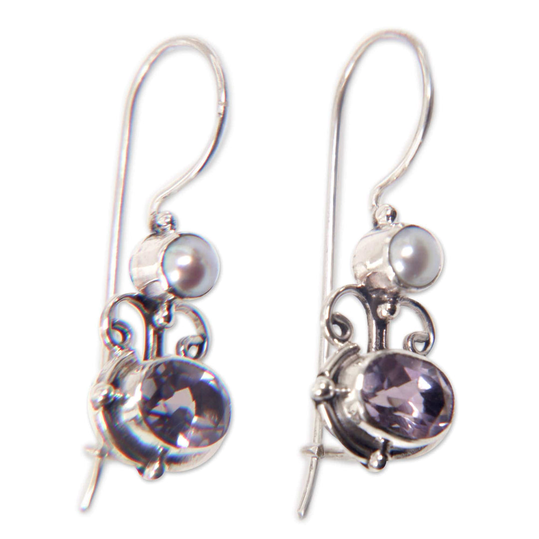 Sterling Silver Amethyst Drop Earrings - Sunrise Spirit
