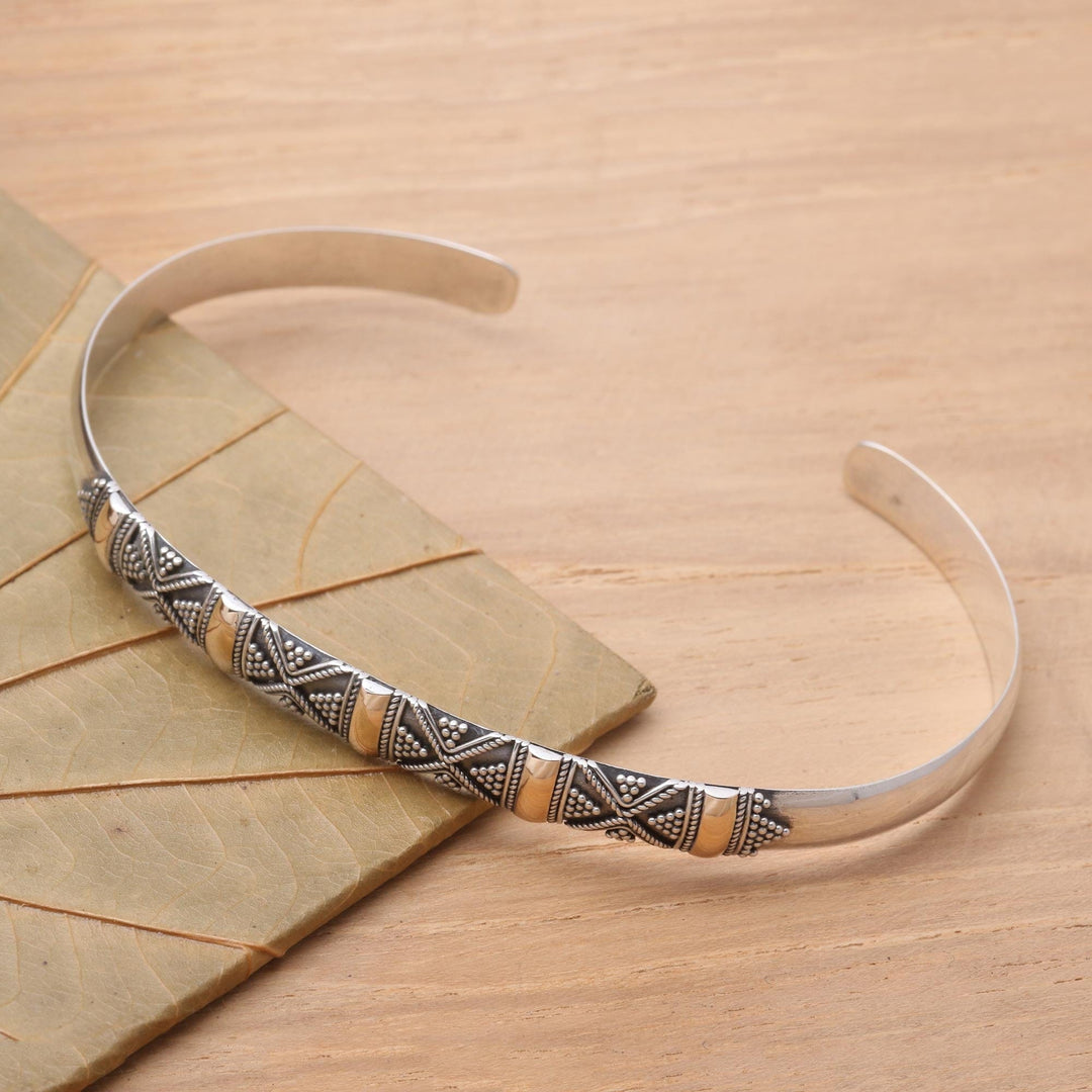 Sterling silver cuff bracelet - Hyacinth