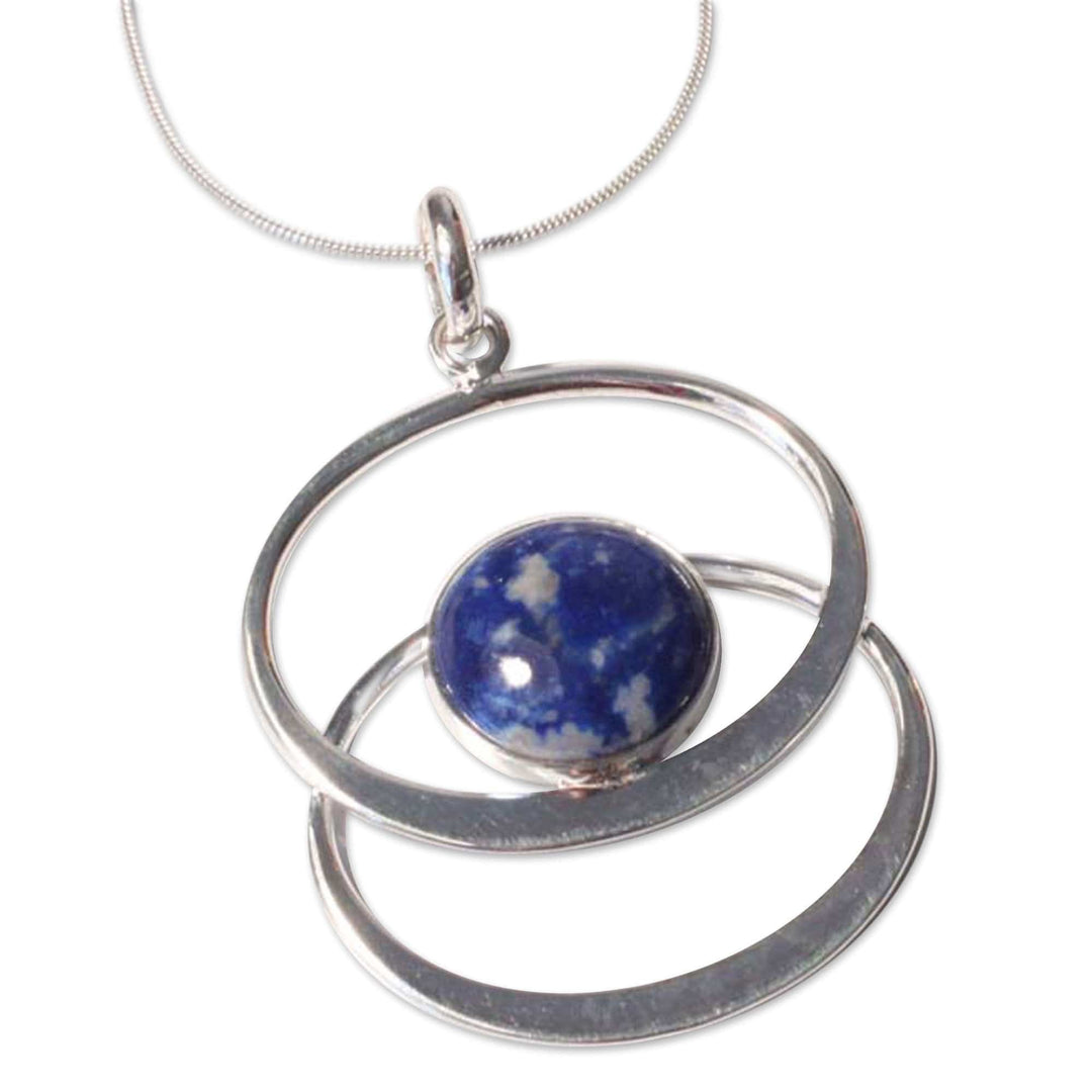 Sterling Silver Lapis Lazuli Pendant Necklace - Cuddle Me Blue