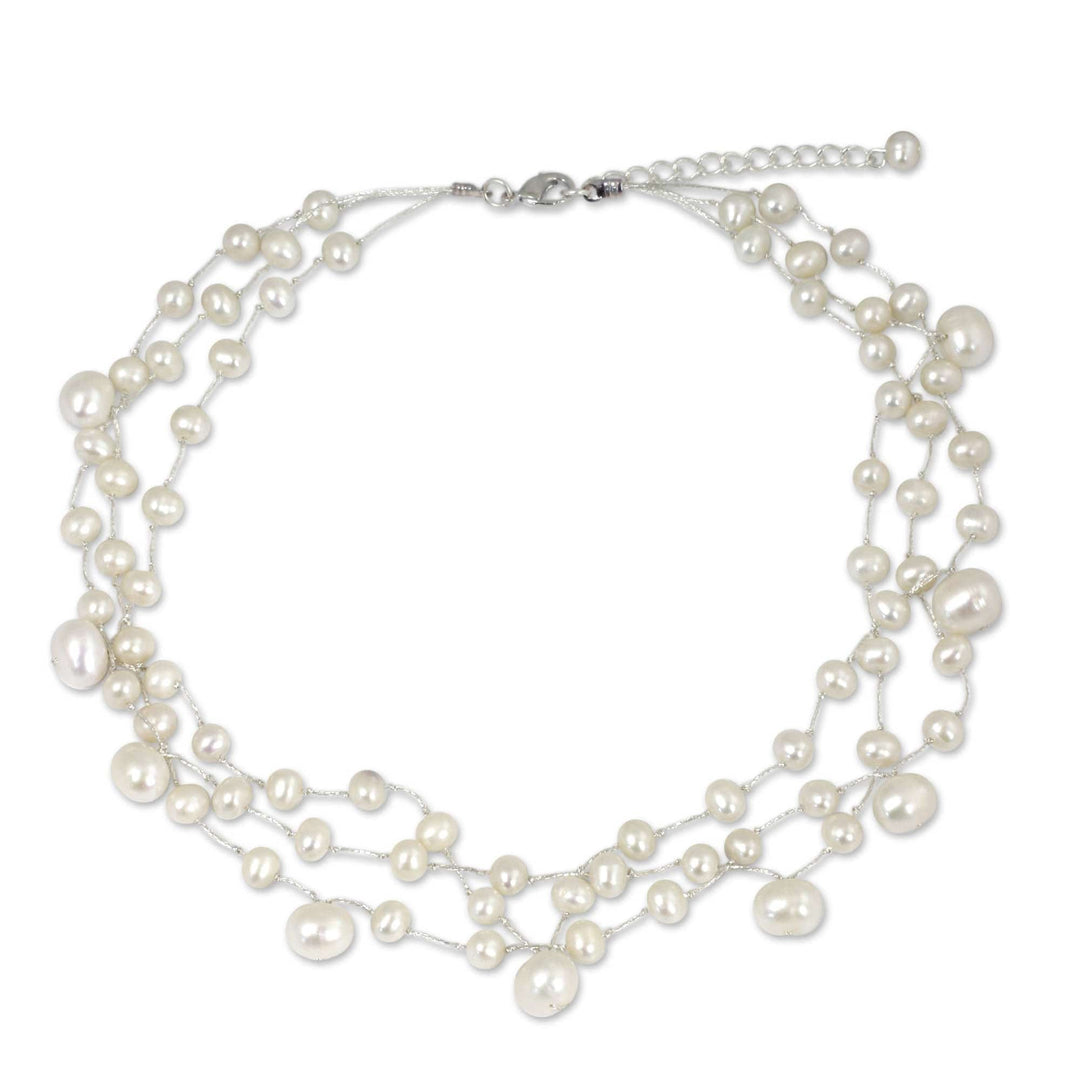 Artisan Crafted Pearl Choker - Moonlight Glow