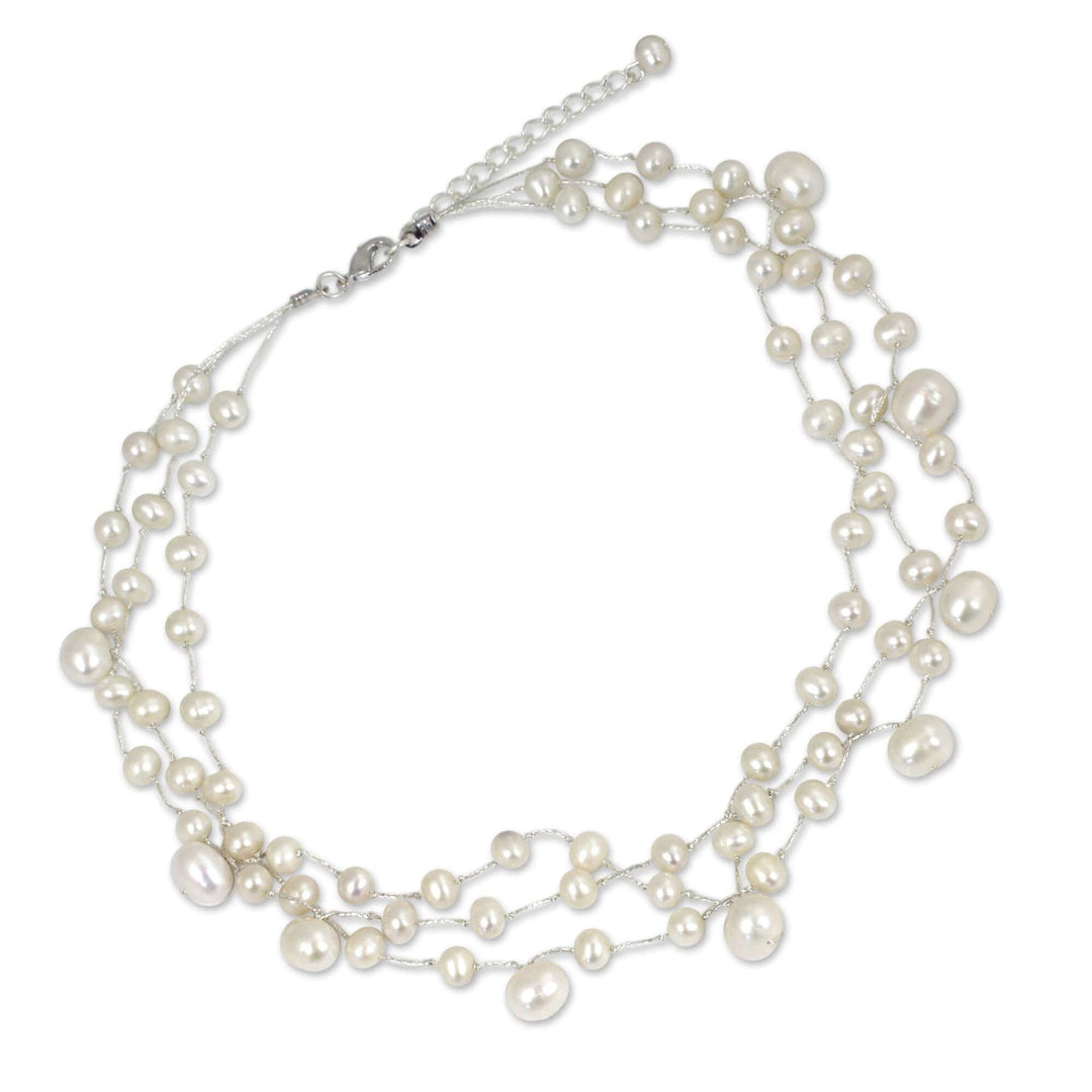 Artisan Crafted Pearl Choker - Moonlight Glow