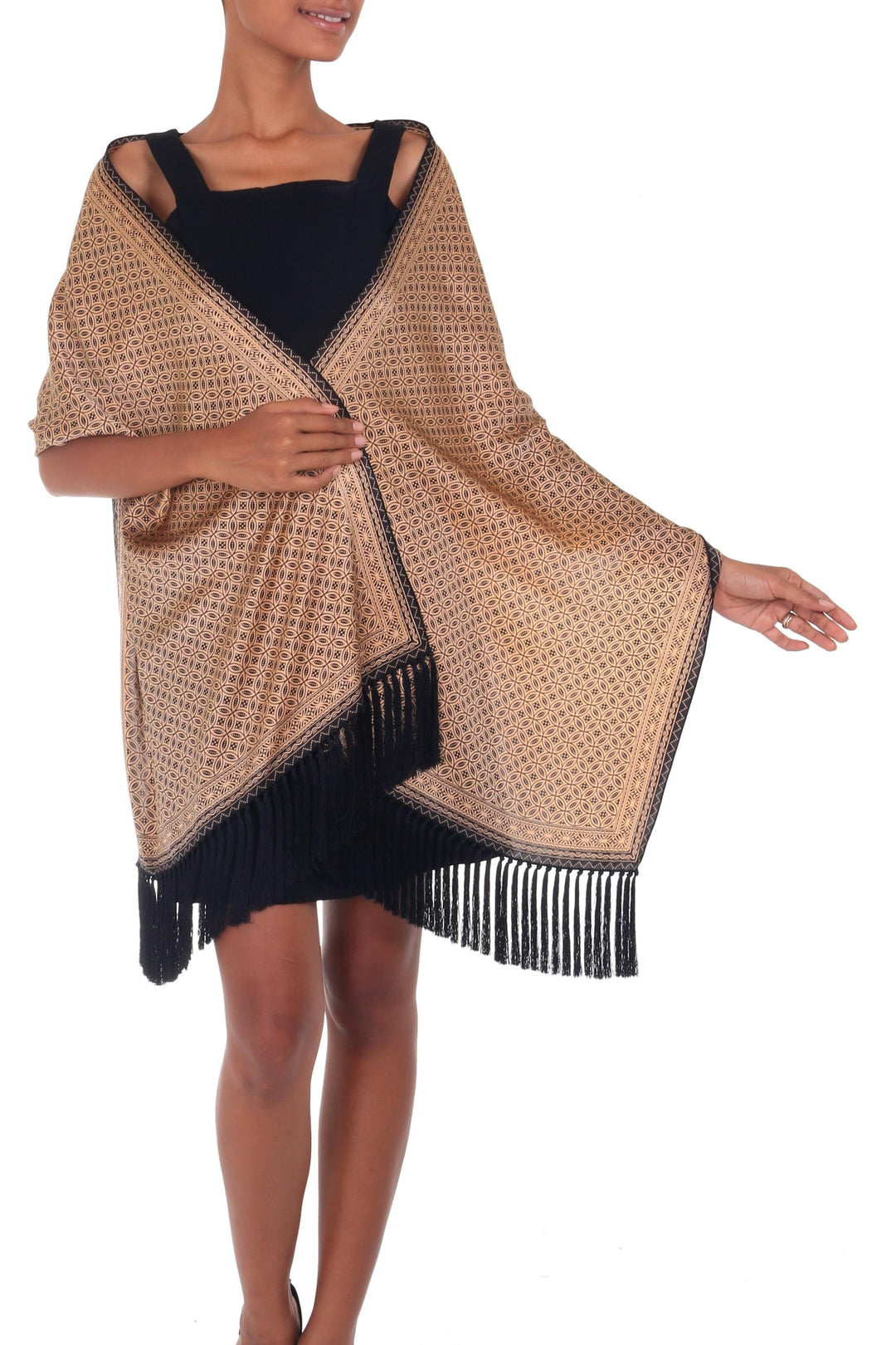 Indonesian Batik Silk Shawl - World Views