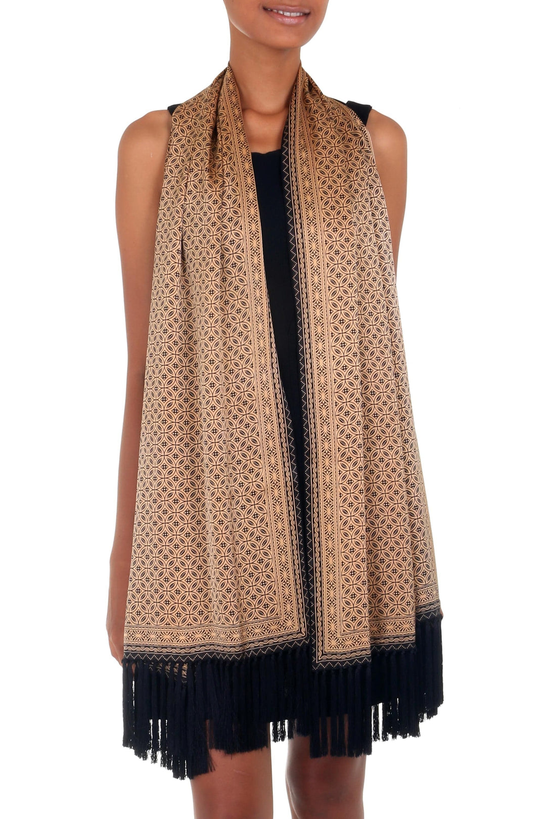 Indonesian Batik Silk Shawl - World Views