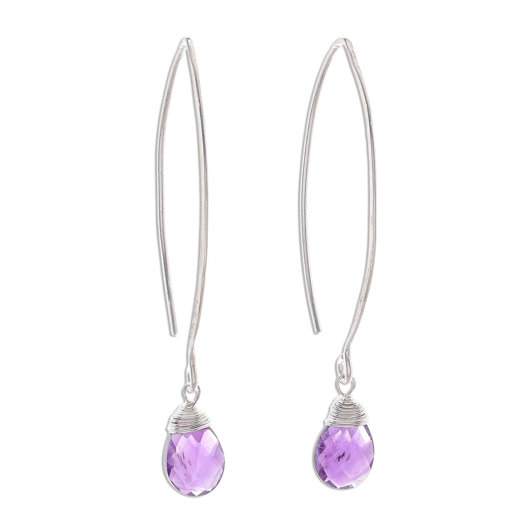 Handcrafted Silver and Amethyst Earrings - Sublime