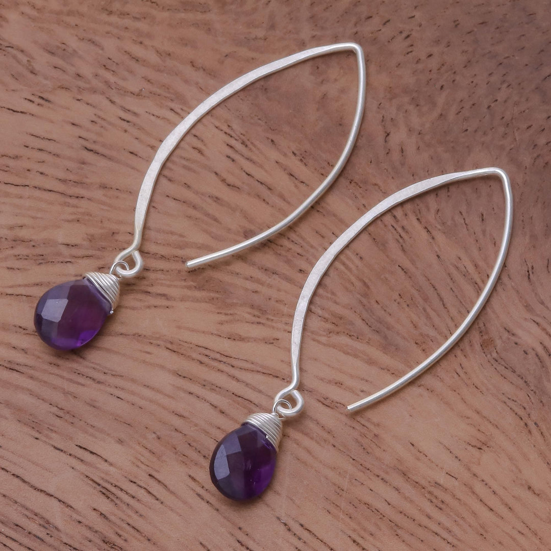 Handcrafted Silver and Amethyst Earrings - Sublime