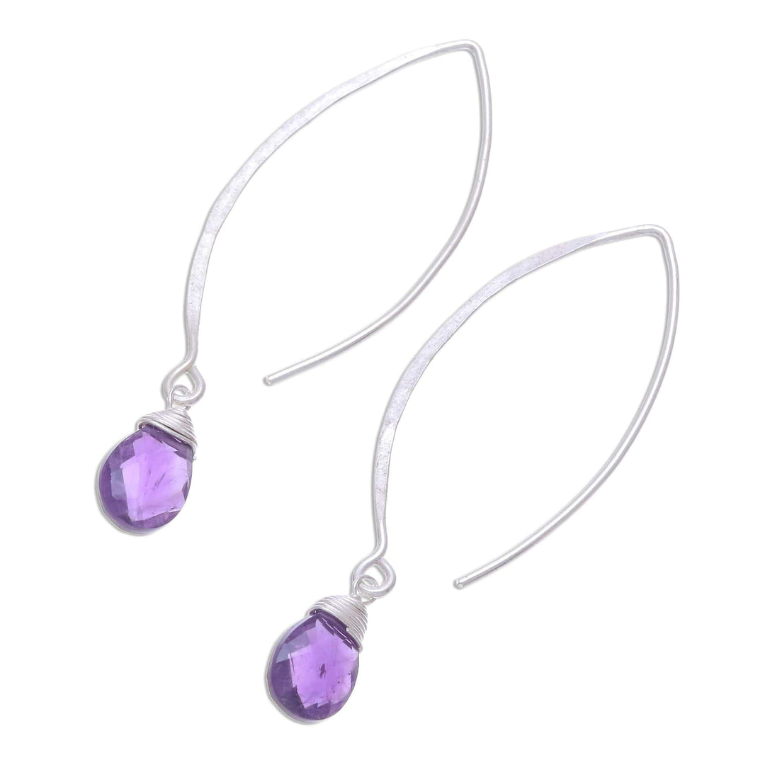 Handcrafted Silver and Amethyst Earrings - Sublime
