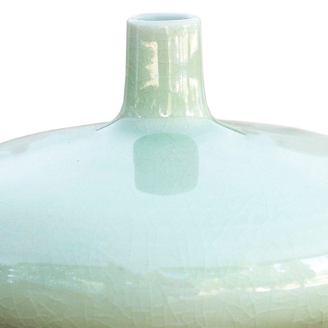 Celadon Ceramic Vase from Thailand - Classic Green