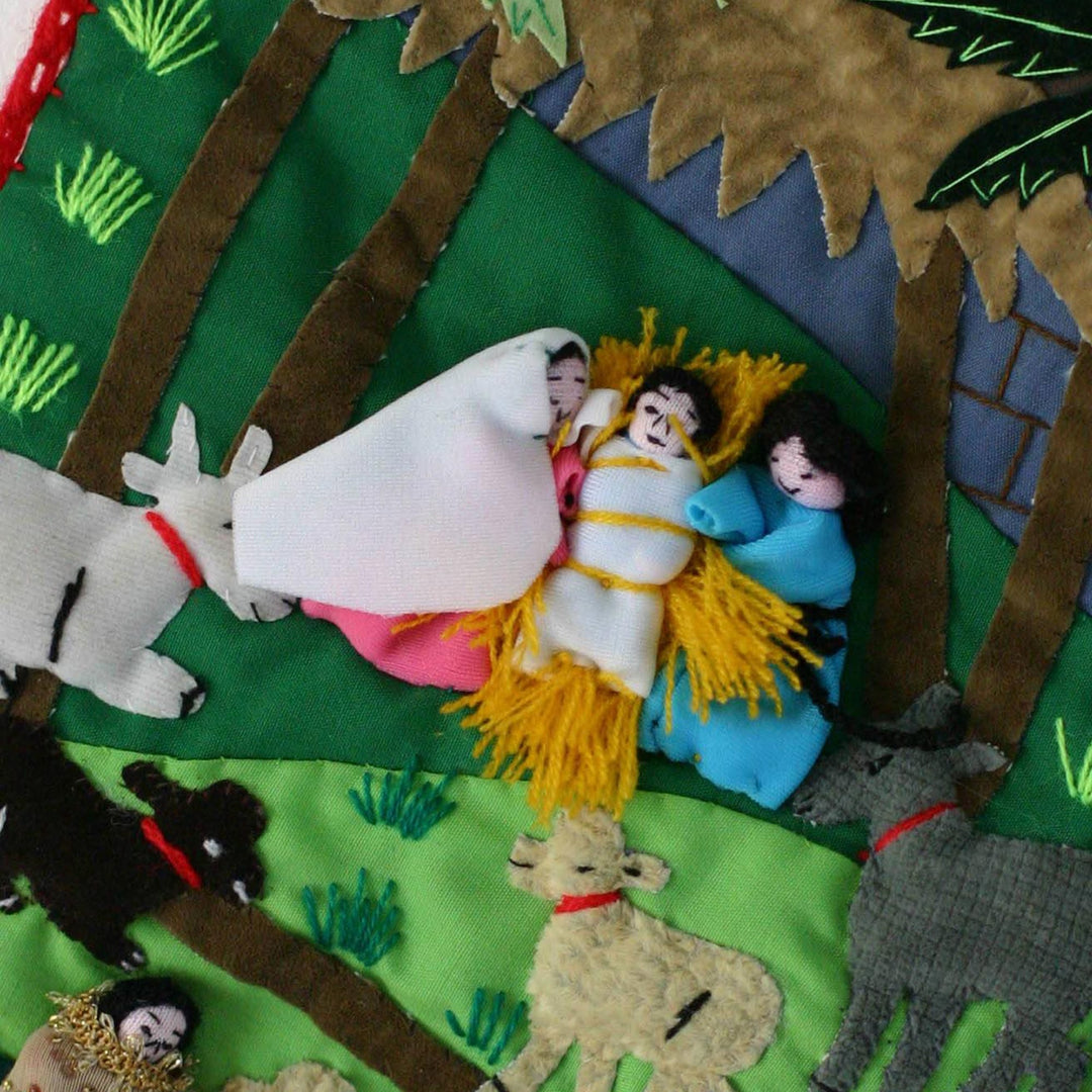 Peruvian Religious Applique Christmas Tree Stocking - Visit of the Magi