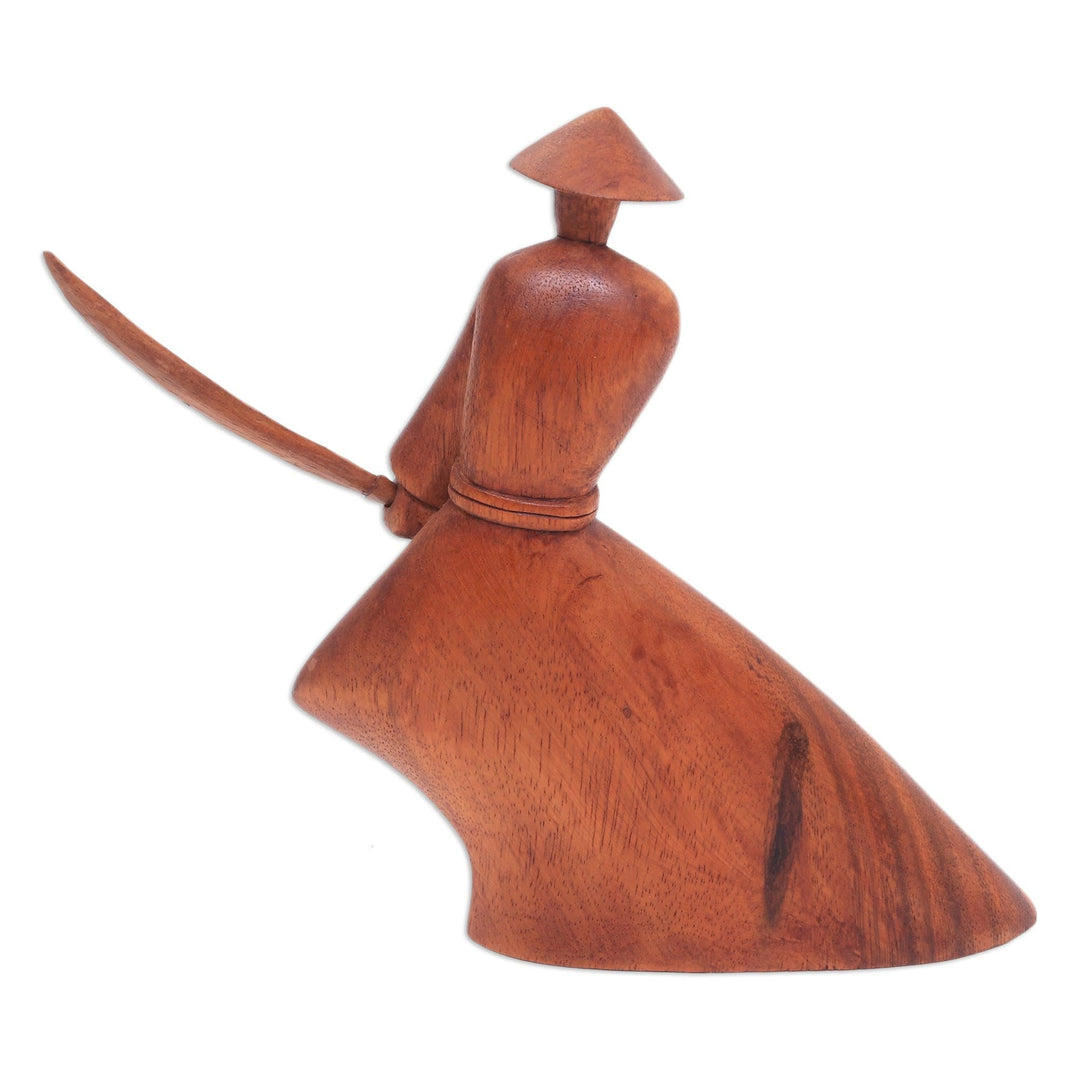 Handcrafted Wood Sculpture - Indonesian Samurai