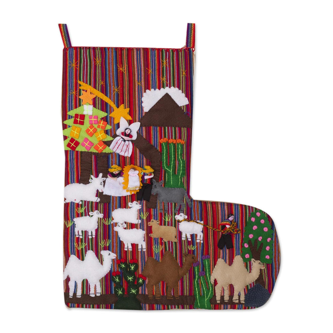 Applique Christmas stocking - Guiding Star